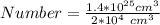 Number = \frac{1.4 * 10^{25} cm^3}{2 * 10^4\ cm^3}