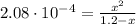 2.08 \cdot 10^{-4} = \frac{x^{2}}{1.2 - x}