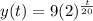 y(t) = 9 (2)^{\frac{t}{20}}