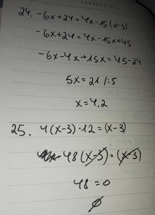 Solve the following equations and inequalities showing all work.

 18.1/2(x - 5) + 1 = 2x +4
19.3-x&