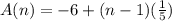 A(n) =  - 6 + (n - 1)( \frac{1}{5} )