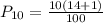P_{10} = \frac{10(14+1)}{100}