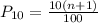 P_{10} = \frac{10(n+1)}{100}