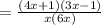 =  \frac{(4x + 1)(3x - 1)}{x(6x)}
