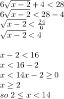 6\sqrt{x-2}+4