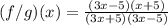 (f/g)(x) =  \frac{(3x - 5)(x + 5)}{(3x + 5)(3x - 5)}