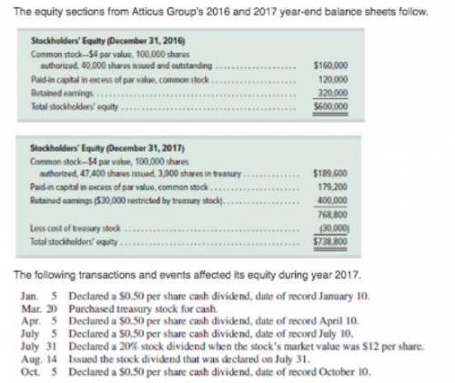 The equity sections from atticus group's 2016 and 2017 year-end balance sheets follow how many commo