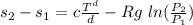 s_2-s_1=c\frac{T^d}{d}-Rg\ ln(\frac{P_2}{P_1})