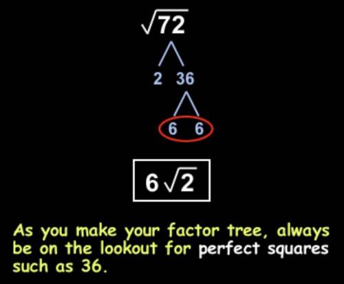 Whats the squareroot of 72 needs to be simplified