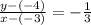 \frac{y - ( - 4)}{x - ( - 3)}  =  -  \frac{1}{3}