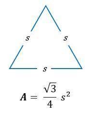 A piece of art is in the shape of an equilateral triangle with sides of 6 in. Find the area of the p