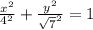 \frac{x^2}{4^2}+\frac{y^2}{\sqrt{7} ^2}=1