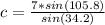 c = \frac{7*sin(105.8)}{sin(34.2)}