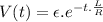 V(t) = \epsilon. e^{-t.\frac{L}{R} }