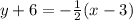 y+6=-\frac{1}{2} (x-3)