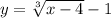 y =  \sqrt[3]{x - 4}   -  1