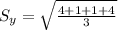 S_y = \sqrt{\frac{4 + 1 + 1 + 4}{3}}