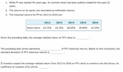 1. While FF was started 40 years ago, its common stock has been publicly traded for the past 25 year