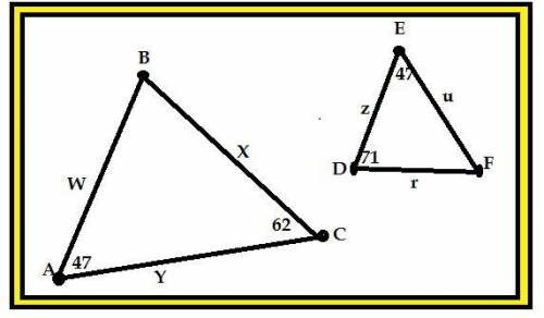Decide whether the triangles are similar. If so, determine the appropriate expression to solve for x
