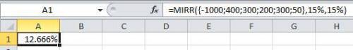 Compute the MIRR statistic for Project I and note whether to accept or reject the project with the c