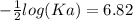 -  \frac{1}{2}  log(Ka)  = 6.82