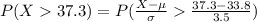 P(X37.3)=P(\frac{X-\mu}{\sigma}\frac{37.3-33.8}{3.5})