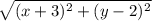 \sqrt{(x+3)^2+(y-2)^2}