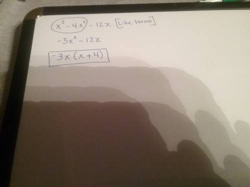 How to factor x^2-4x^2-12x is the correct answer x(x-6)(x+2)