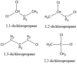 Write the structural and condensed formulas as well as the names for all isomers of C3H7Cl and C3H6C
