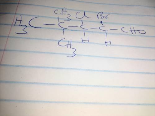 What is the structural formula of 2-bromo-3-chloro-4,4-dimethylpentanal