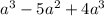 a^{3} - 5a^{2} + 4a^{3}