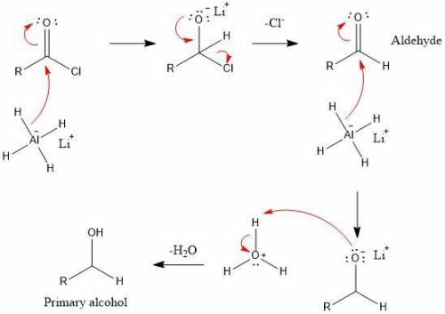 LiAlH4 reacts with acid chlorides to yield secondary alcohols after hydrolysis.

a. True
b. False