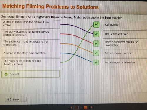 Matching Filming Problems to Solutions

Someone filming a story might face these problems. Match eac