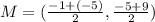 M=(\frac{-1+(-5) }{2} ,\frac{-5+9 }{2})