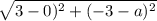 \sqrt{3-0)^2+(-3-a)^2}