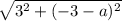 \sqrt{3^2+(-3-a)^2}