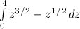 \int\limits^4_0 {z^3^/^2-z^1^/^2} \, dz