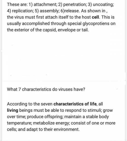 What are the 7 characteristics all living things have or do? do viruses fit this definition?