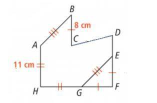 6. b. In the figure, suppose CD = 11.5 cm, DE = 5.3 cm, and the

perimeter of the figure is 73.8 cm.