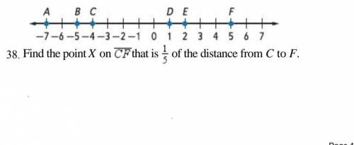 5. Find the point X on CF that is of the distance from C to F. C is -4 F is 5 -7-6-5-4-3-2-1 0 1 2 3