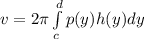v= 2\pi\int\limits^d_c {p(y)} {h(y)}  dy