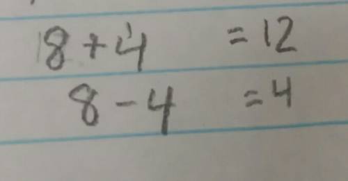 Value of two numbers if the sum is 12 and differnce is 4