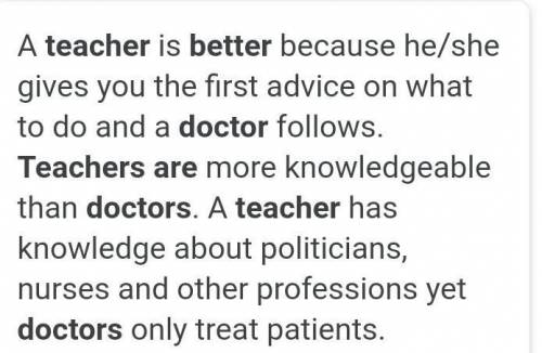Teachers are better than doctors