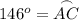 146^o =\overset{\huge\frown}{AC}