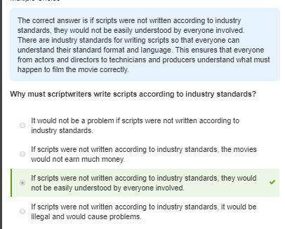 Why must scriptwriters write scripts according to industry standards? It would not be a problem if s
