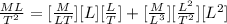 \frac{ML}{T^2}=[\frac{M}{LT}][L] [\frac{L}{T}] + [\frac{M}{L^3}][\frac{L^2}{T^2}][L^2]