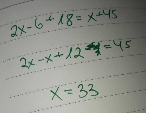 Use the figure to write and solve an equation for x.