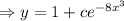\Rightarrow y=1+ce^{-8x^3}