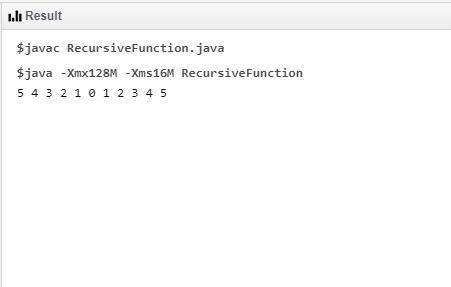 Write a JAVA CODE recursive function that when passed a value n displaysn (n-1) (n-2) (n-3) ... 0 ..
