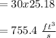 =30x 25.18\\\\= 755.4 \ \frac{ft^3}{s}\\